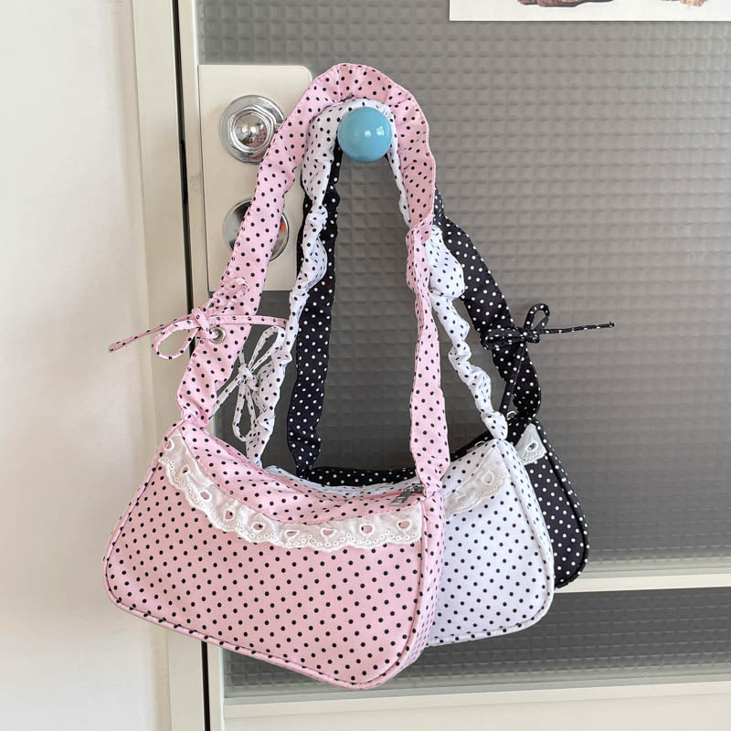 Vintage-Inspired Polka Dot Handheld Bag — product view 5