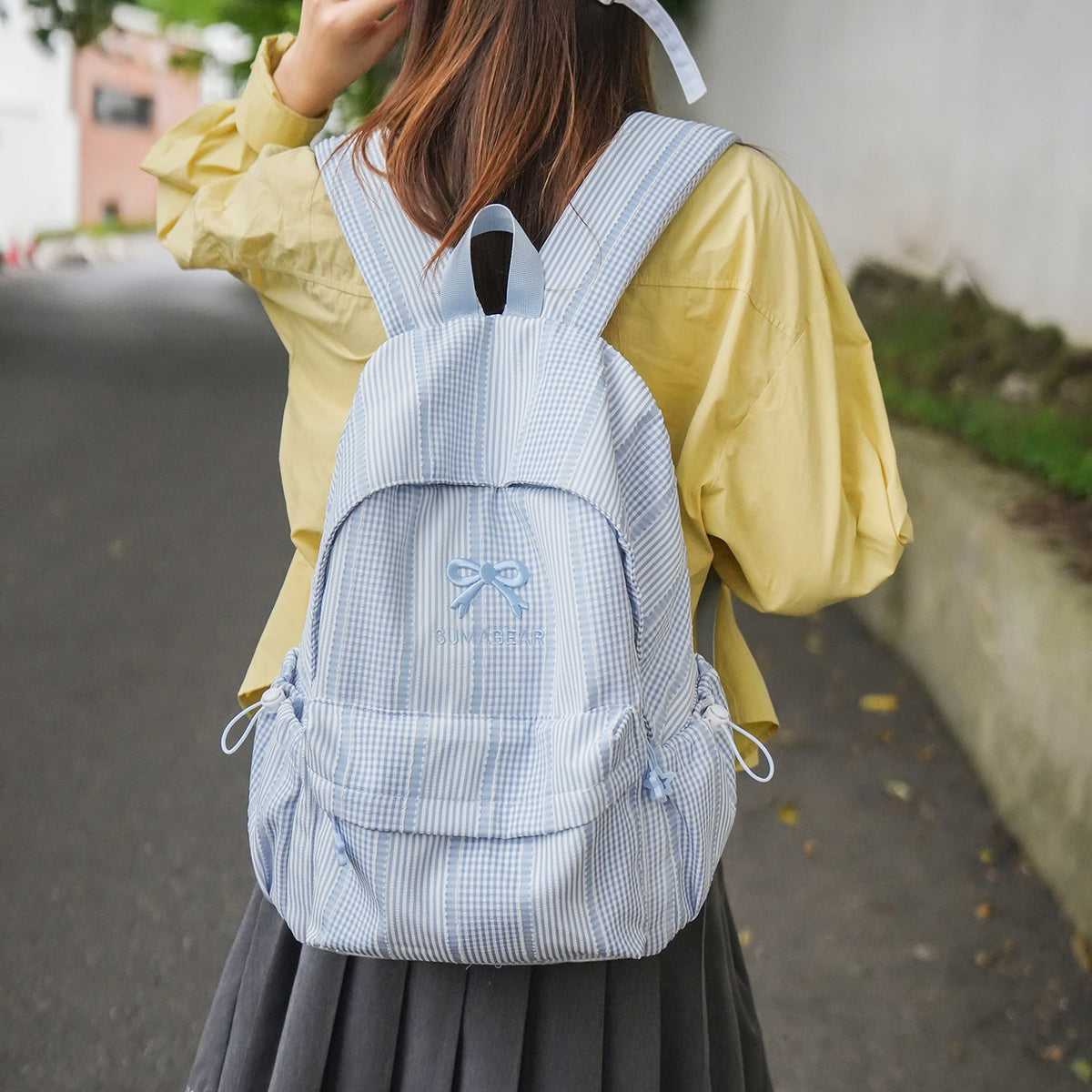 Casual Striped Backpack LoungeYard — product view 2