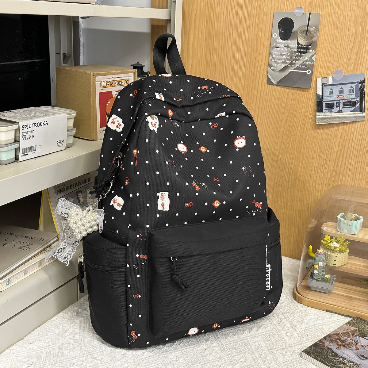 Playful Illustrated Cartoon Backpack LoungeYard — product view 6