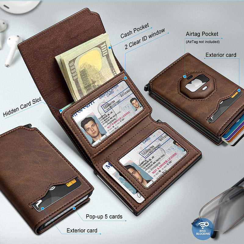 Multifunctional Leather RFID Wallet LoungeYard — product view 2