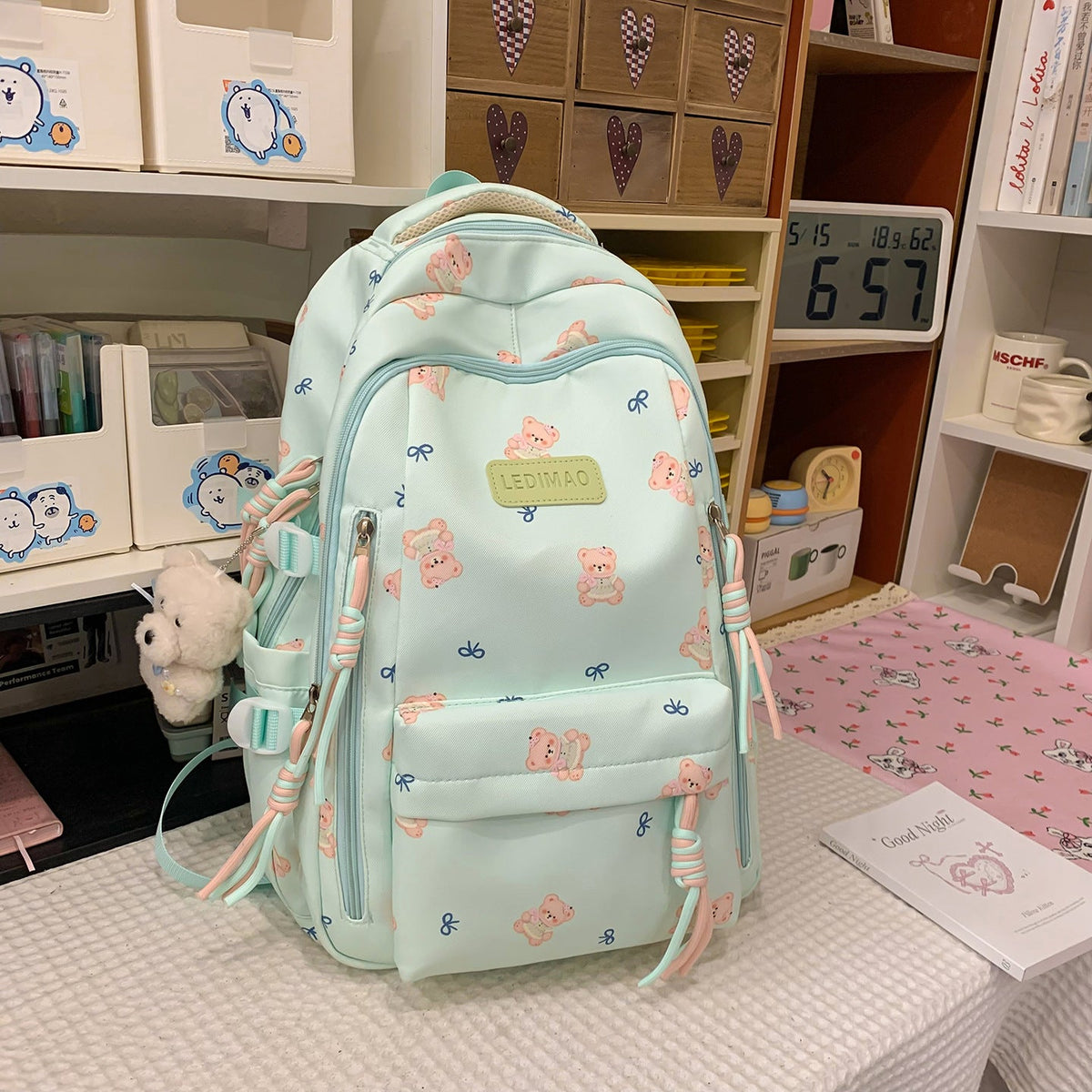 Cute Character-Printed Backpack LoungeYard — product view 7
