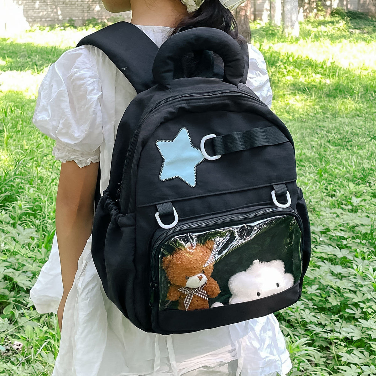 Cute Star-Embellished Mini Backpack LoungeYard — product view 2