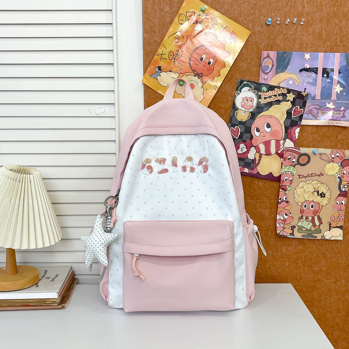 Cute Polka Dot Patterned Backpack LoungeYard — product view 6