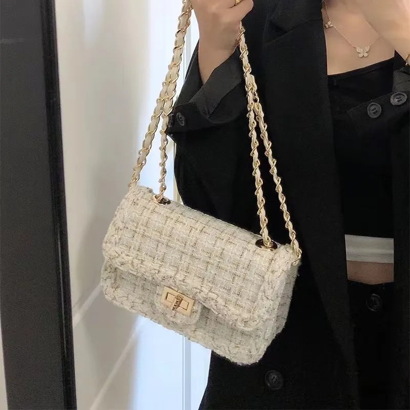 Textured Chain-Detail Crossbody Bag LoungeYard — product view 2