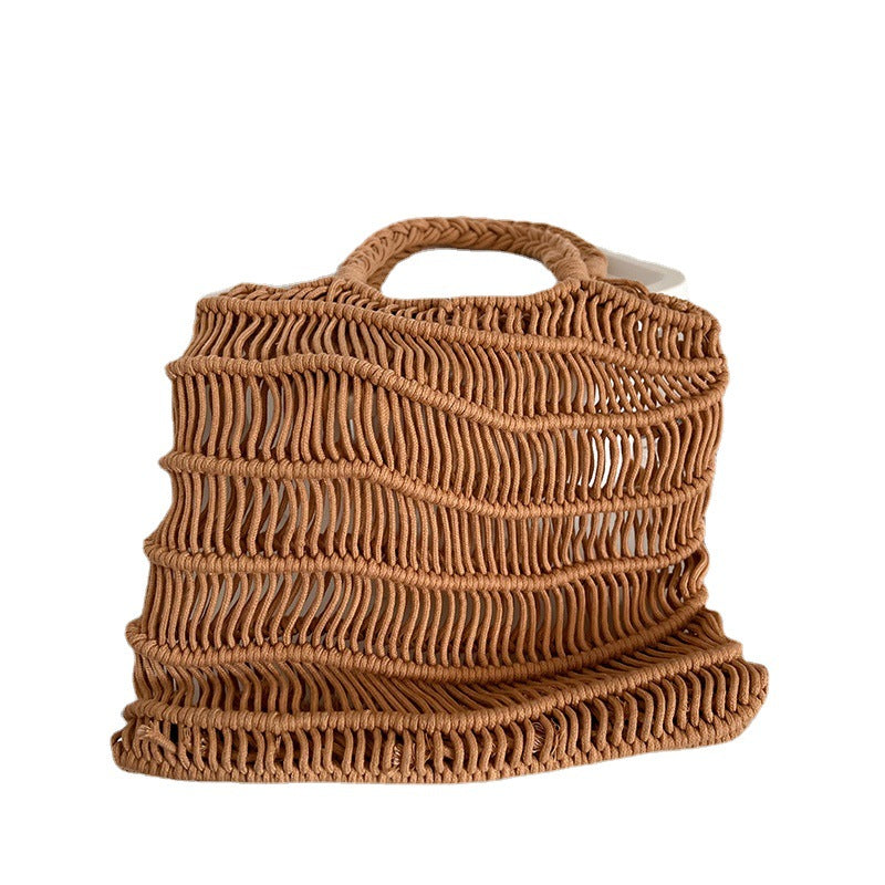 Handmade basket bag with braided design LoungeYard — product view 5