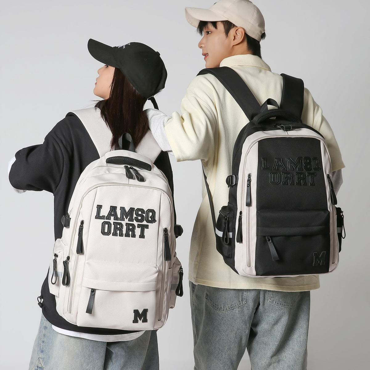 Multi-Pocket Functional Laptop Backpack LoungeYard — product view 1