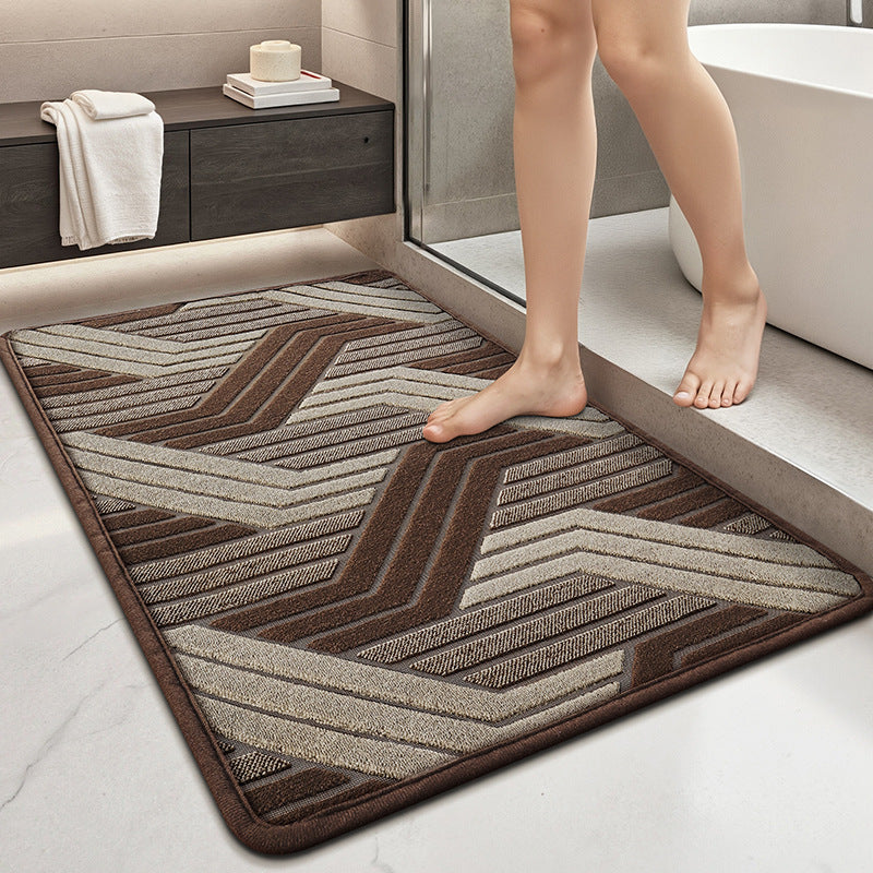 Textured Geometric Pattern Bath Mat — product view 2
