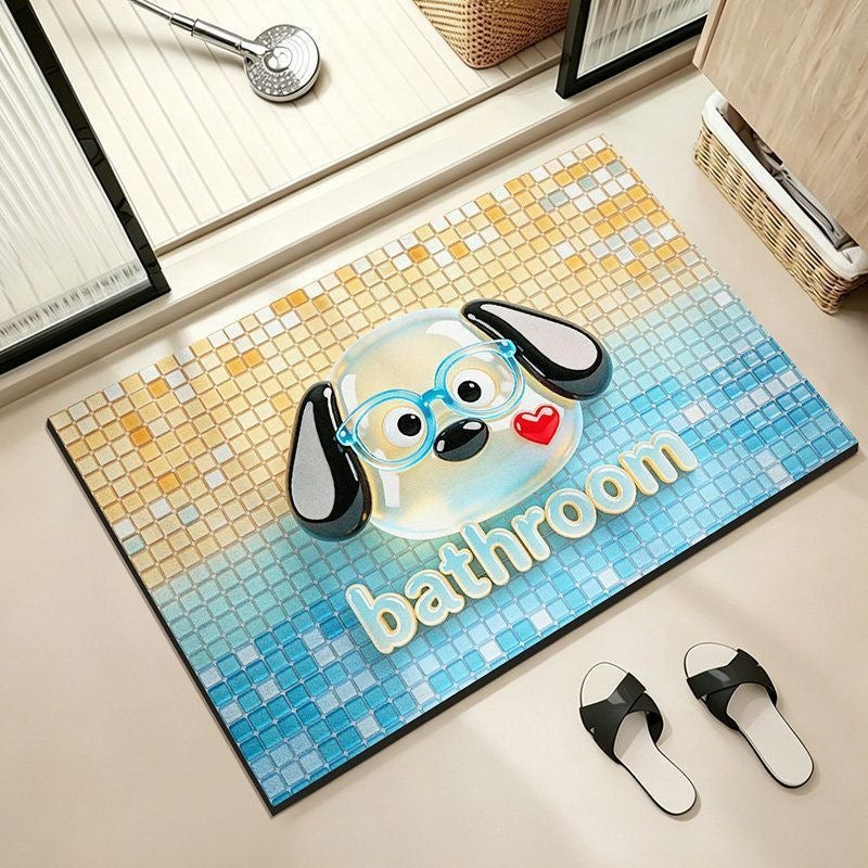 Playful Dog-Themed Bathroom Mat — product view 1