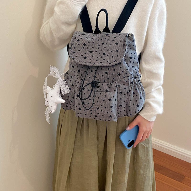 Star-Patterned Casual Drawstring Backpack — product view 1