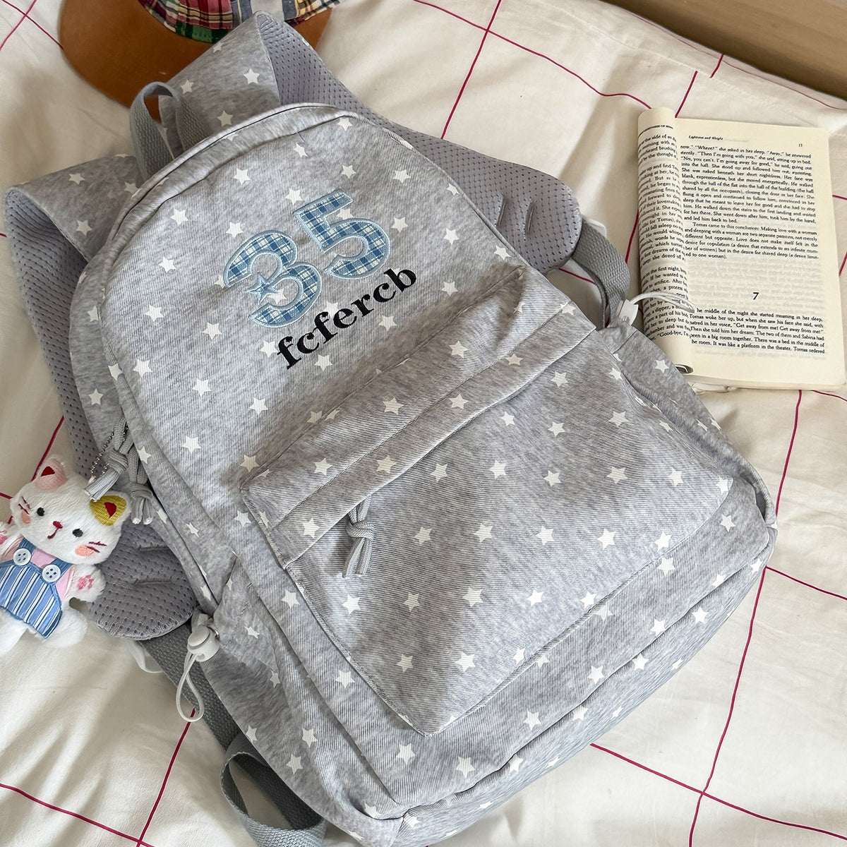 Playful Star-Patterned School Backpack LoungeYard — product view 6