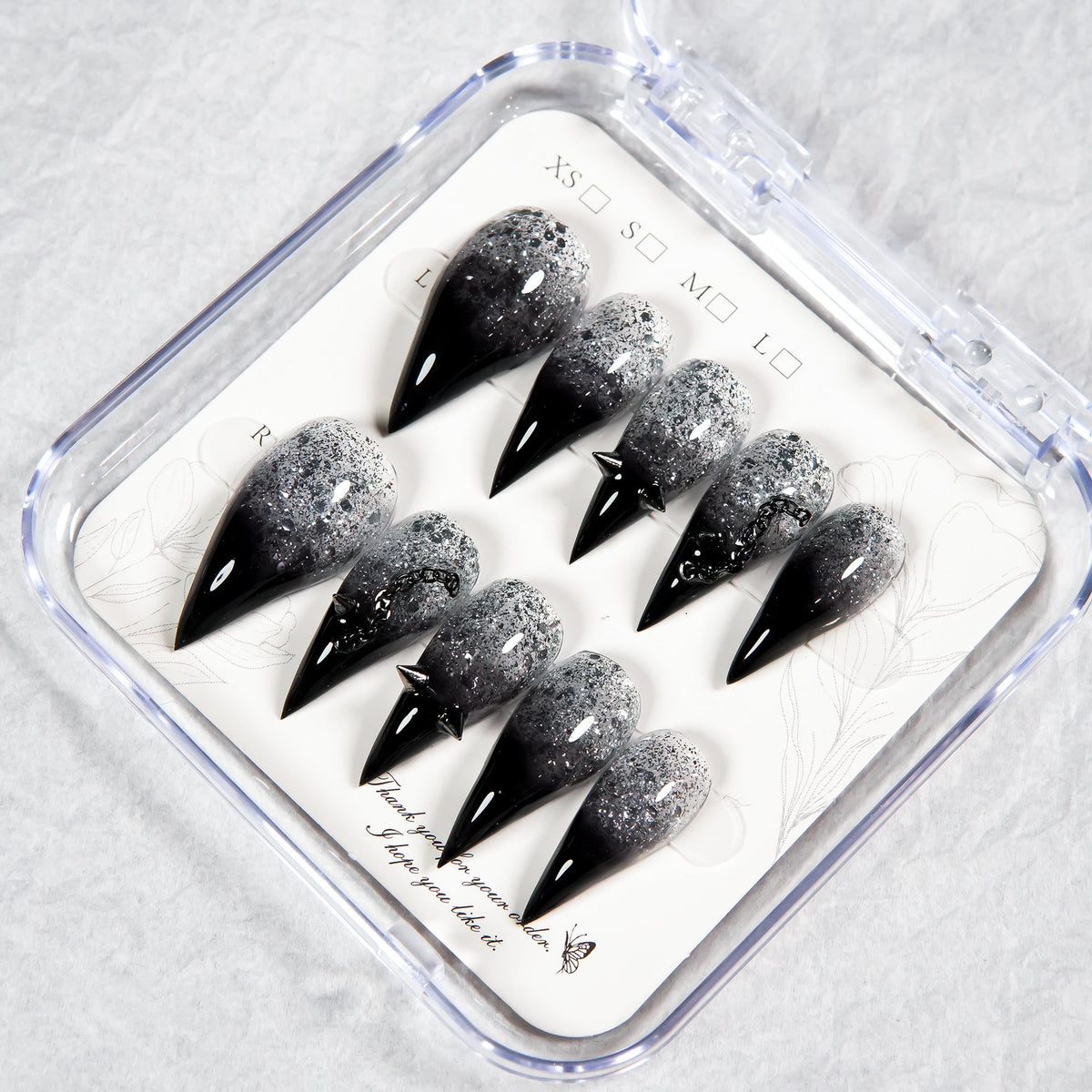 Glitter Ombre Stiletto Press-On Nails — product view 4