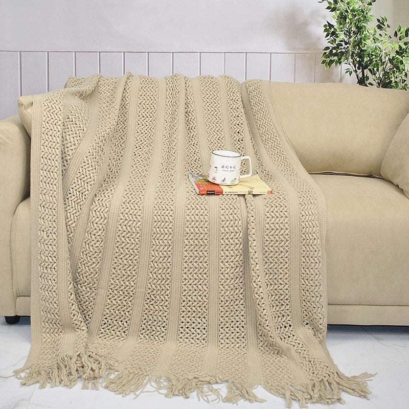 Textured Weave Throw Blanket — product view 1