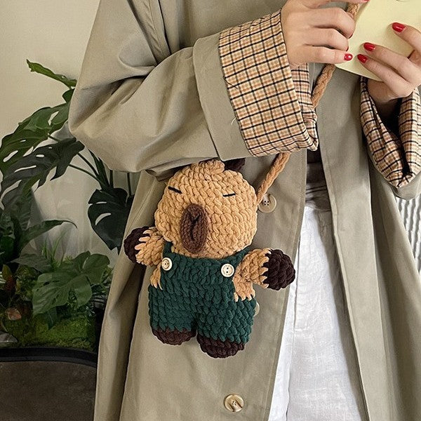 Cute Crochet Mouse Plush Backpack — product view 3