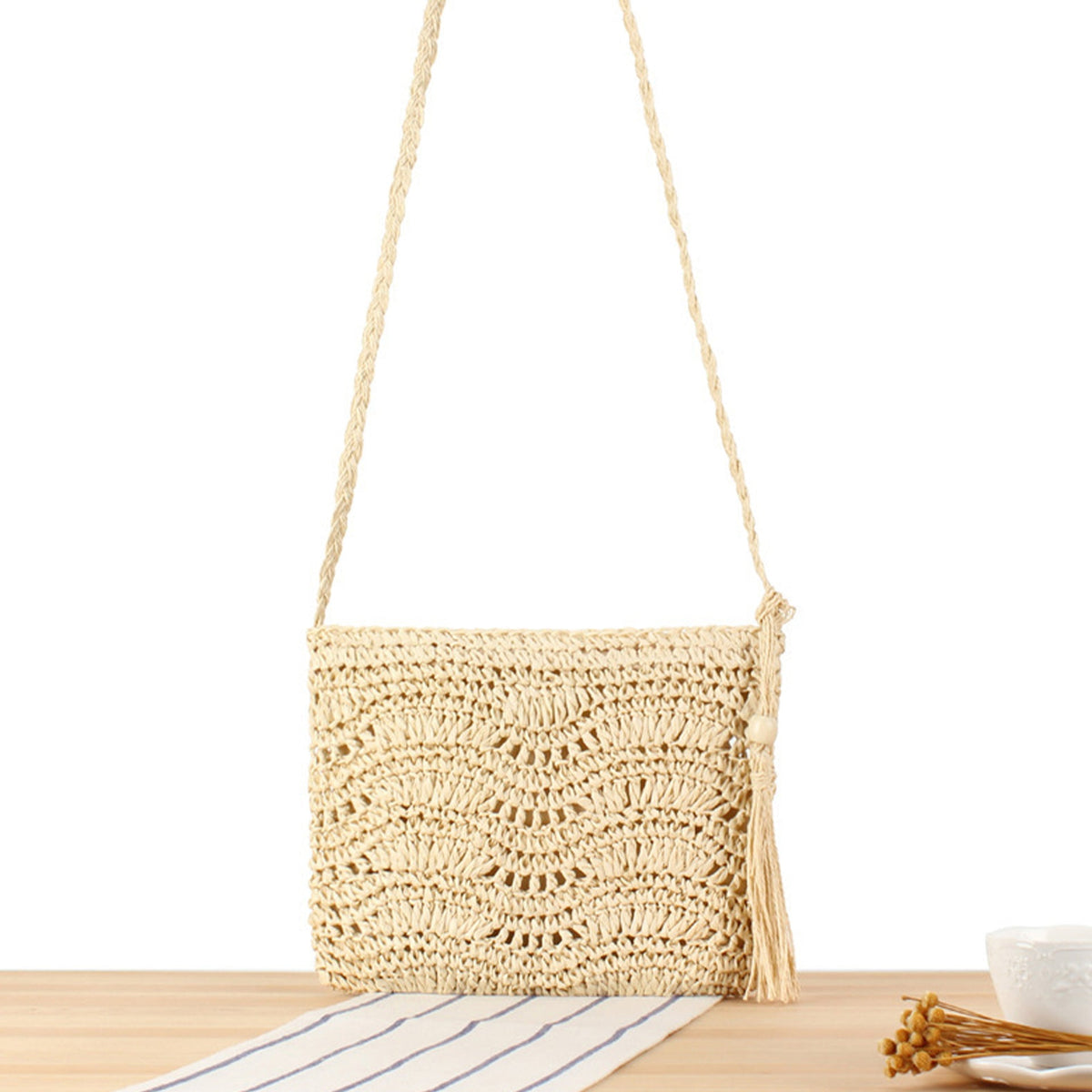 Handmade shoulder bag with elegant pattern mix LoungeYard — product view 1