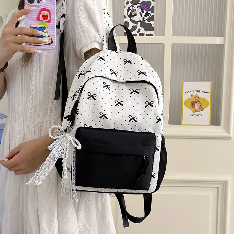 Cute Decorative Bow-Themed Backpack LoungeYard — product view 3