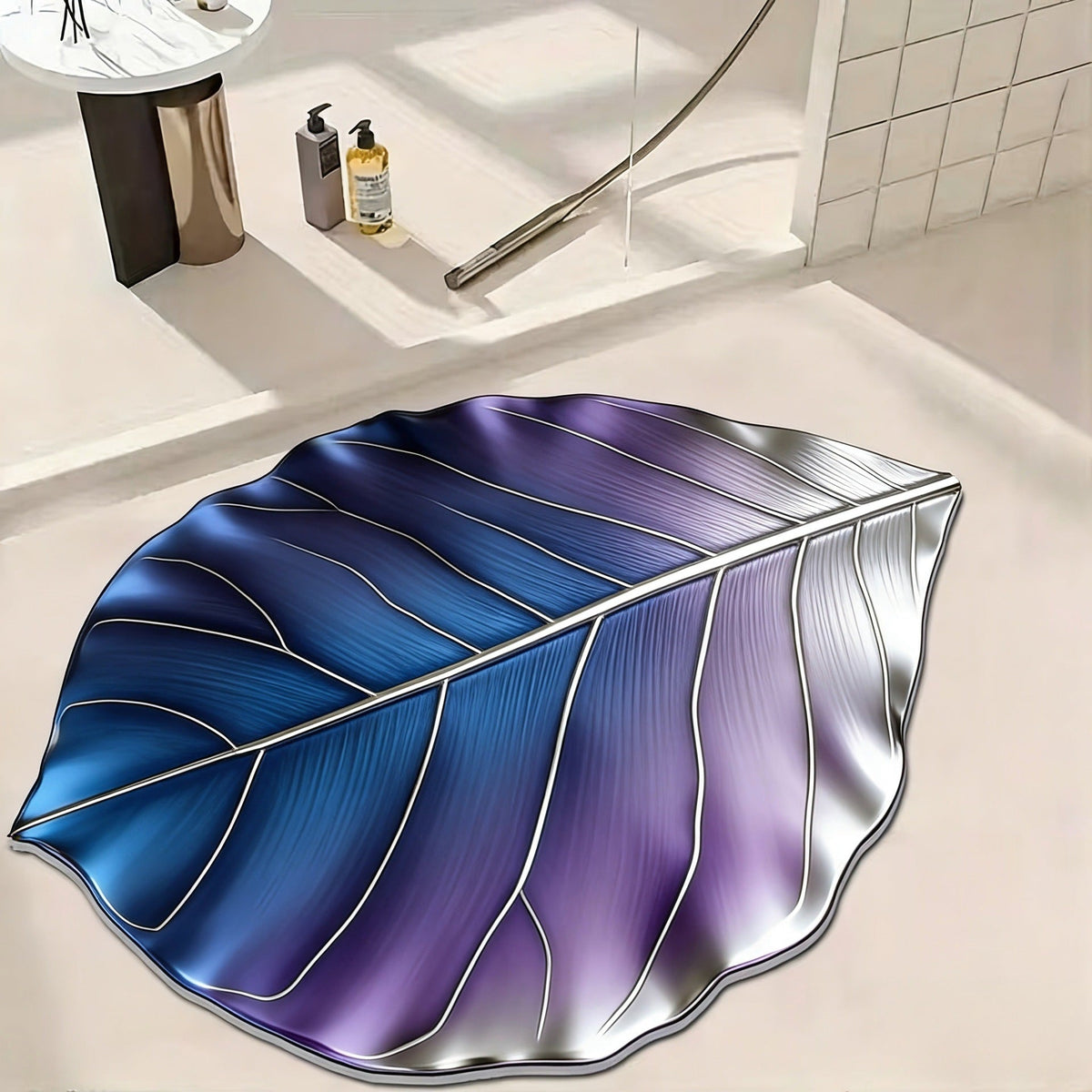 Leaf-Shaped Decorative Bath Mat — product view 2
