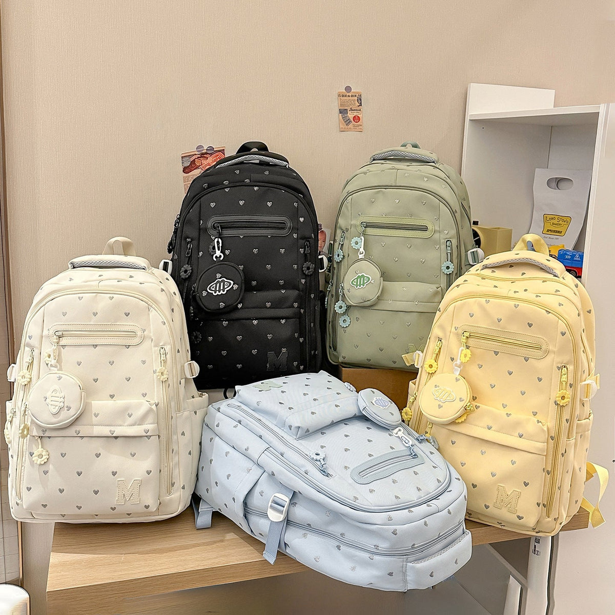 Heart-Patterned Adventure Backpack LoungeYard — product view 4