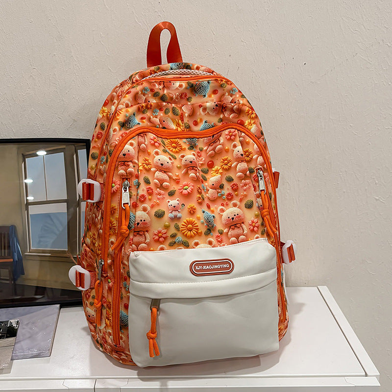 Playful Teddy Bear Patterned Backpack — product view 3
