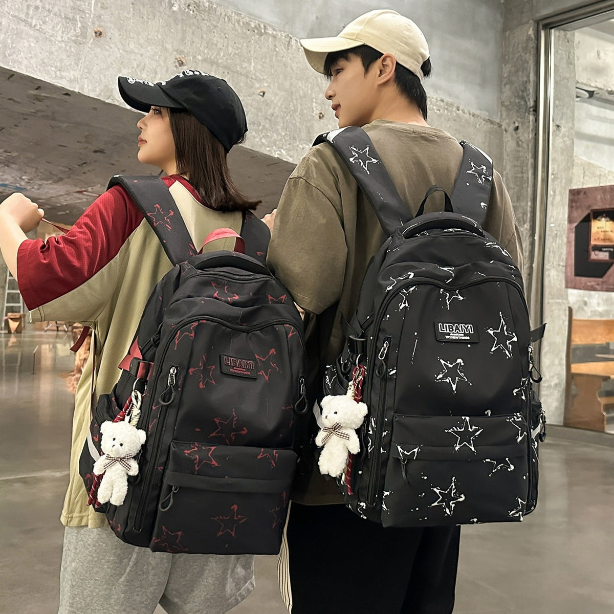 Multi-Functional Star-Patterned Backpack LoungeYard — product view 3