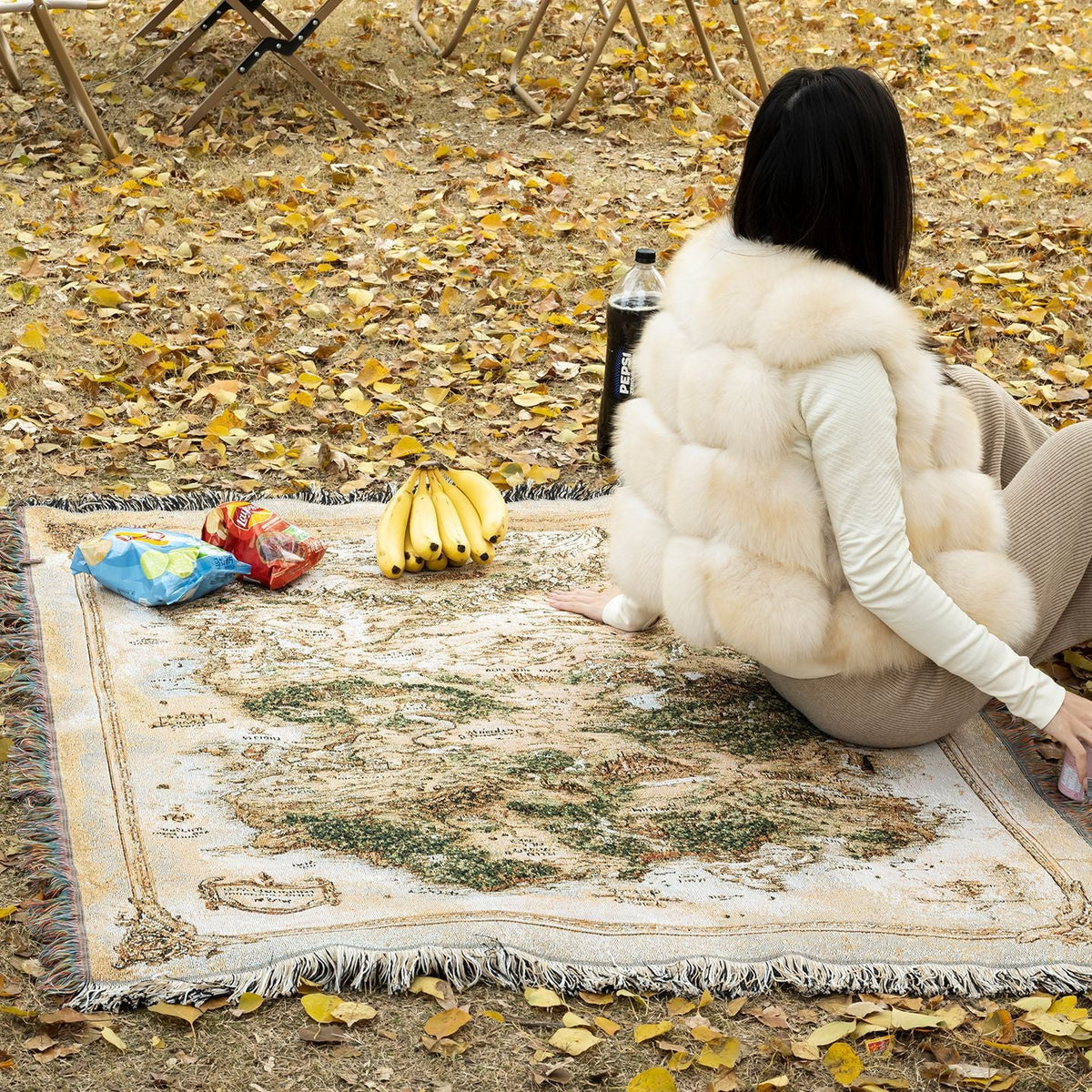 Vintage Map Throw Blanket — product view 2