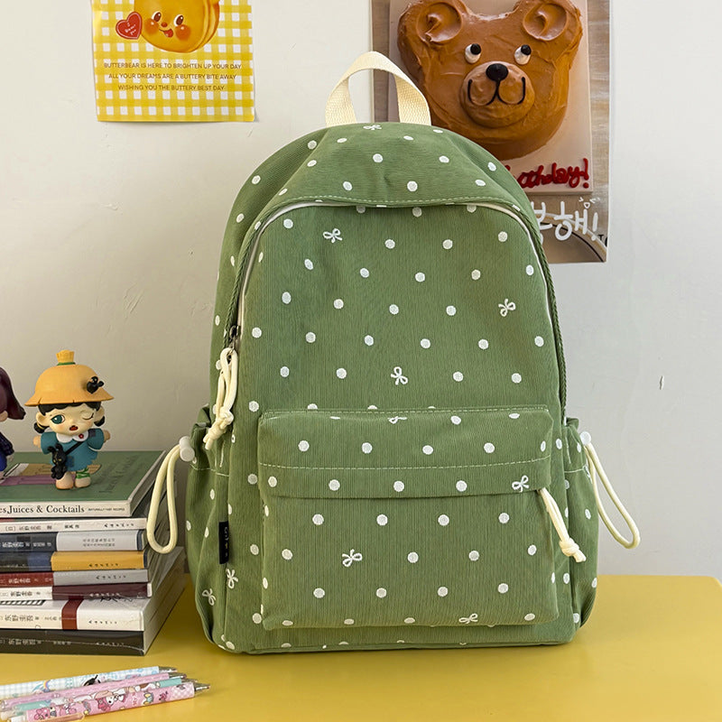 Casual Polka Dot Patterned Backpack LoungeYard — product view 6