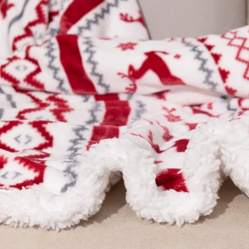 Christmas Double Layer Sherpa Flannel Blanket — product view 6