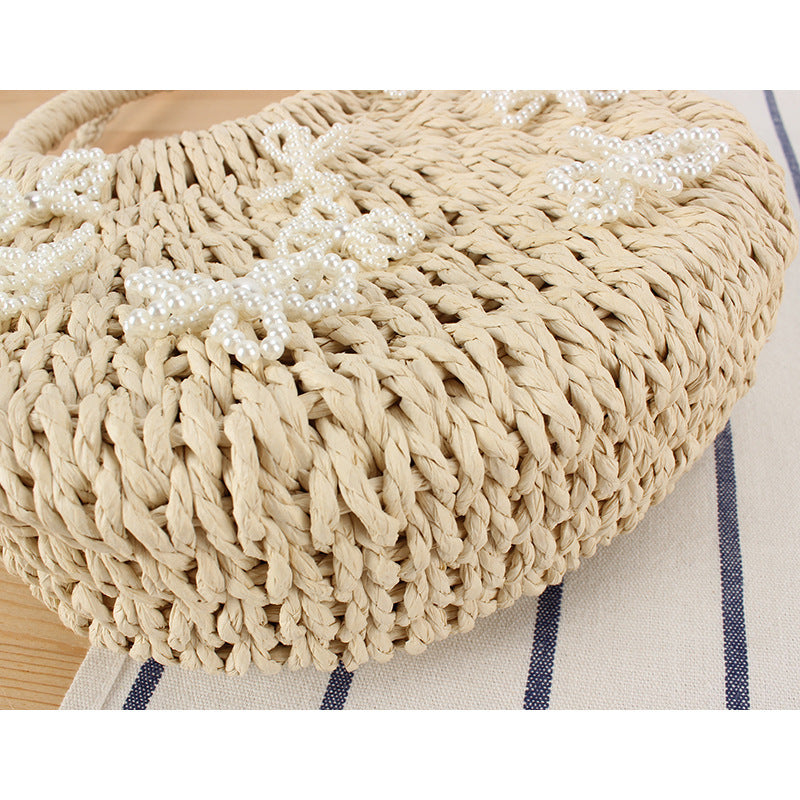 Handbag with Decorative Pearl Flowers LoungeYard — product view 3