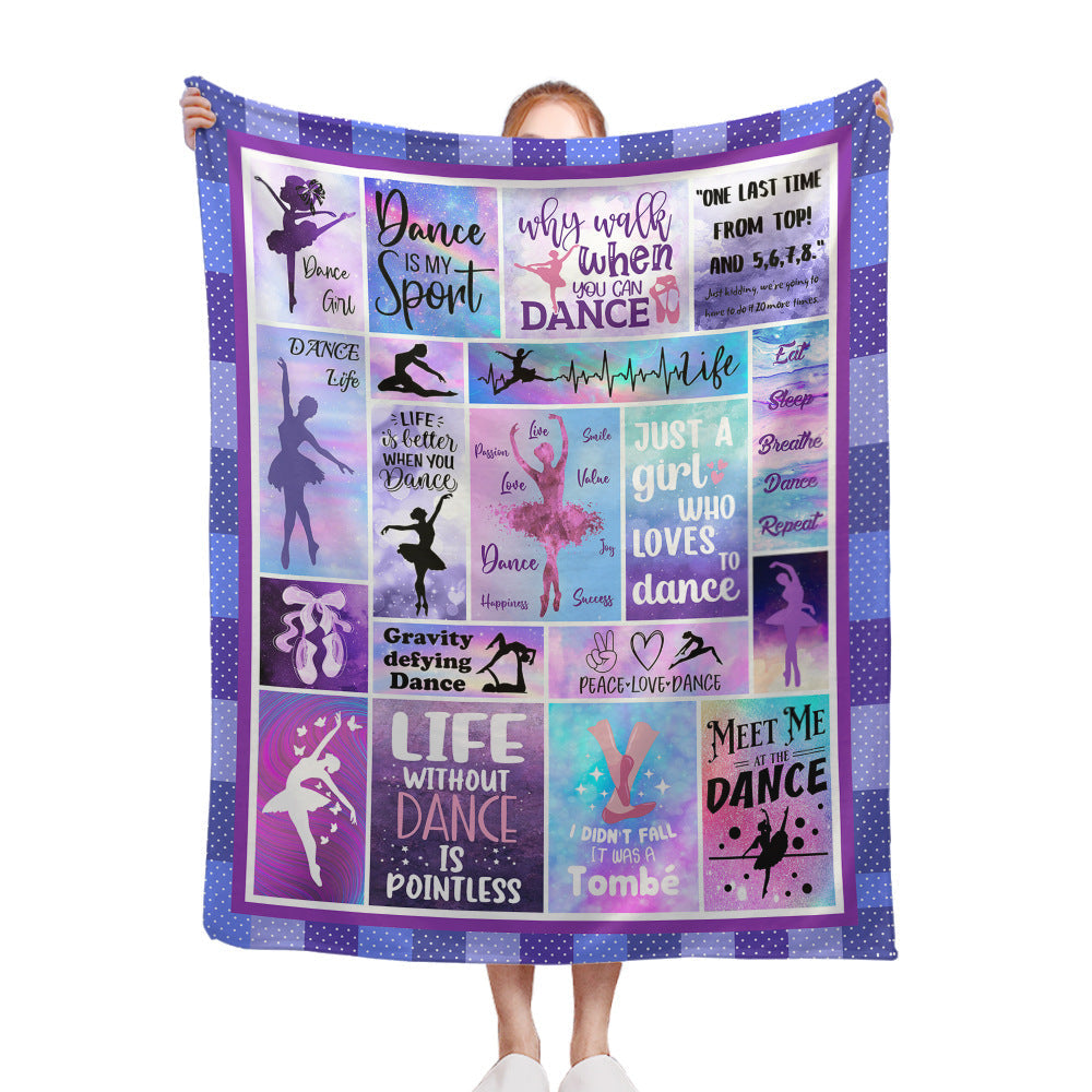 Dance-Themed Fleece Blanket LoungeYard — product view 4