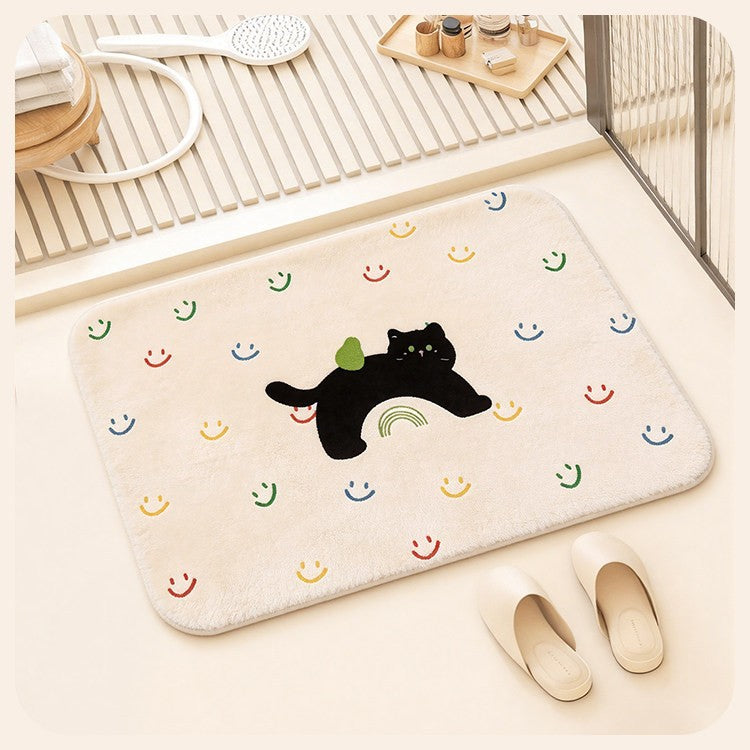 Decorative Cat-Themed Bathroom Mat — product view 1
