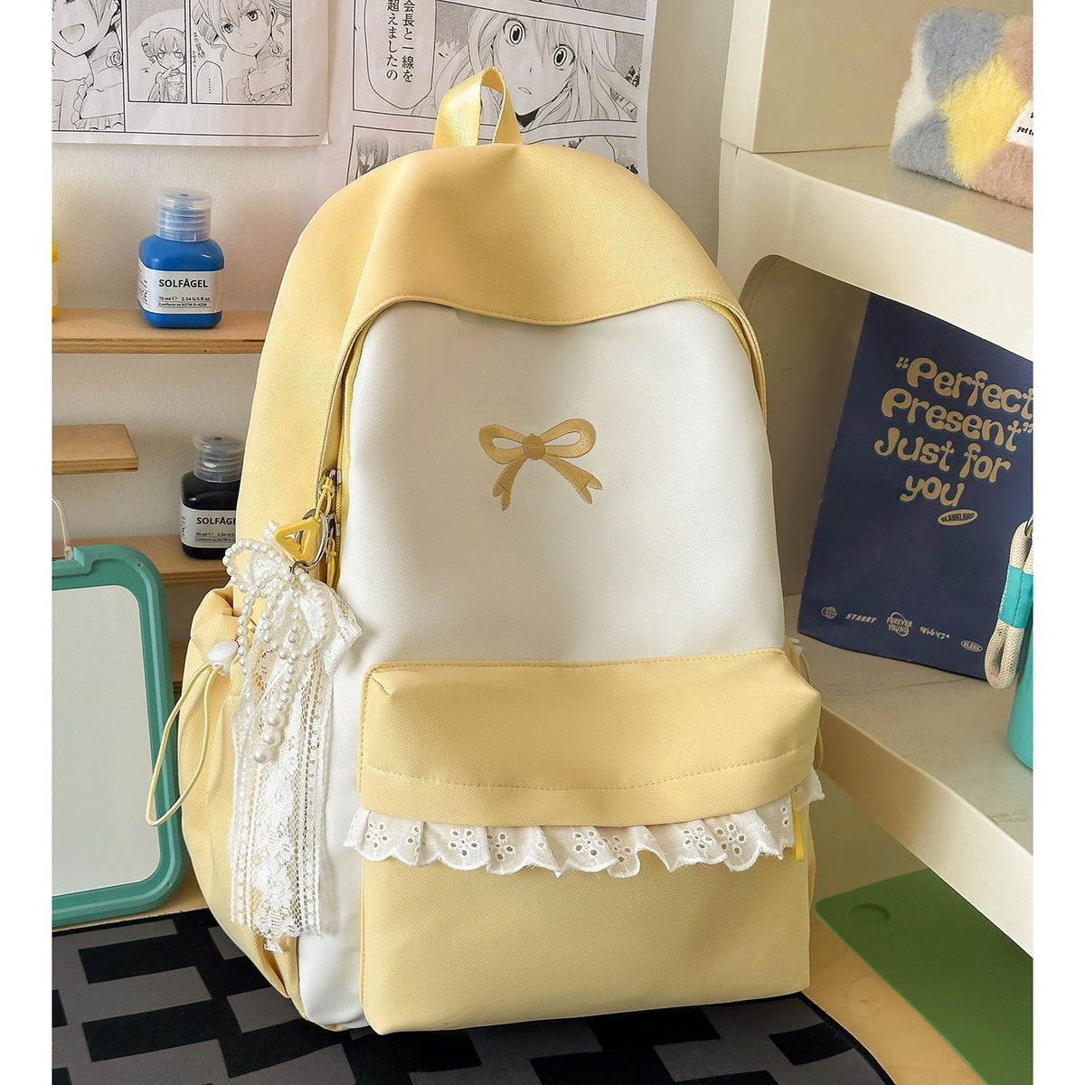 Decorative Bow-Embellished Casual Backpack LoungeYard — product view 6