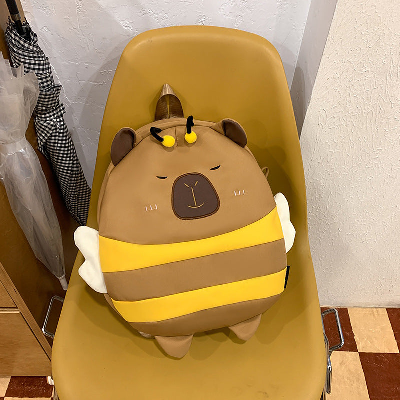 Cute Bee-Themed Plush Backpack — product view 3