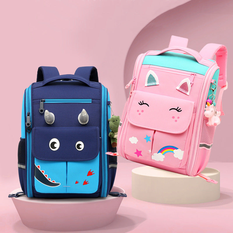 Rollable school backpack with cute animal design LoungeYard — product view 1