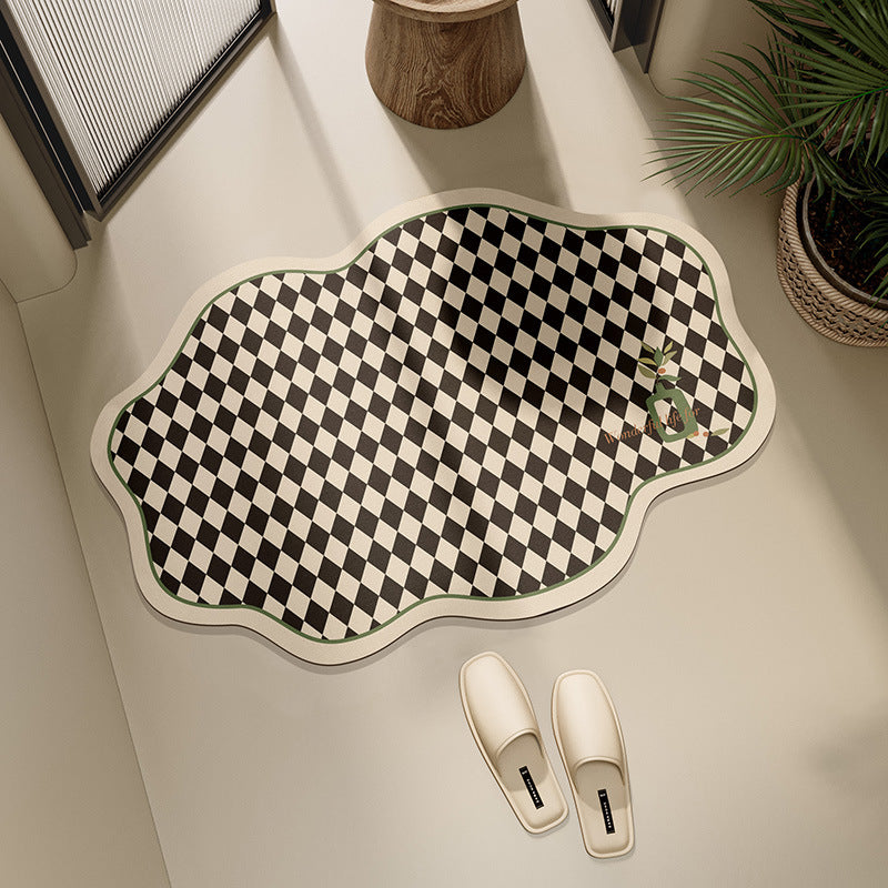 Stylish Checkerboard Bath Mat — product view 1