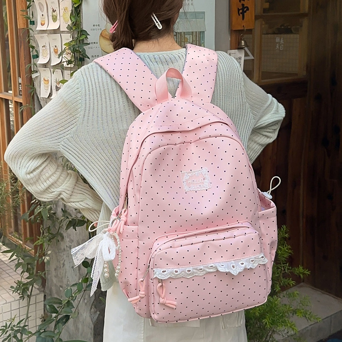 Adorable Polka Dot Backpack LoungeYard — product view 2