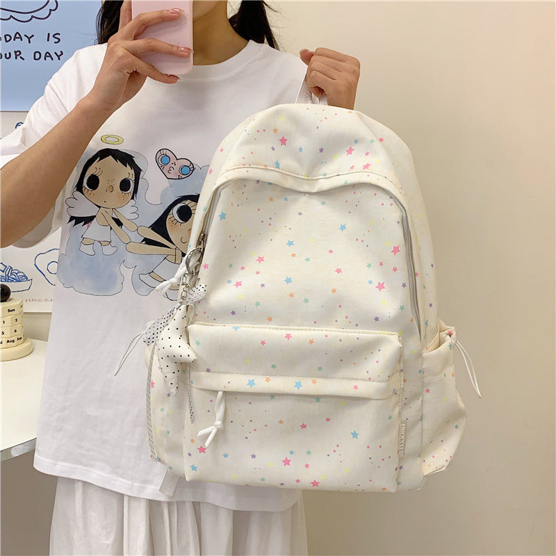 Star-Embellished School Backpack LoungeYard — product view 3