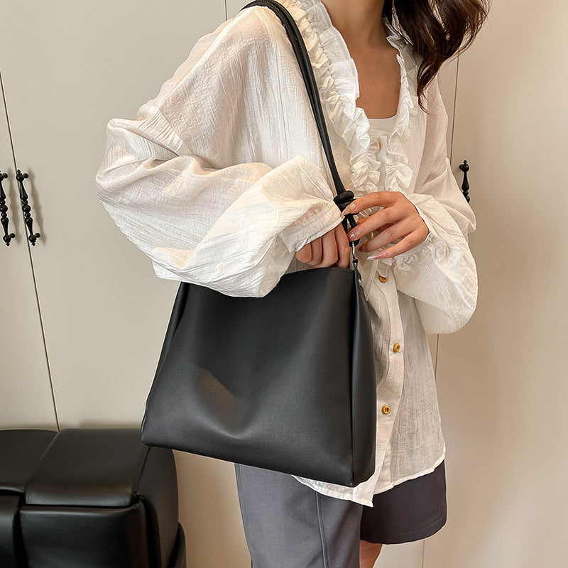 Minimalist Faux Leather Hobo Bag LoungeYard — product view 3