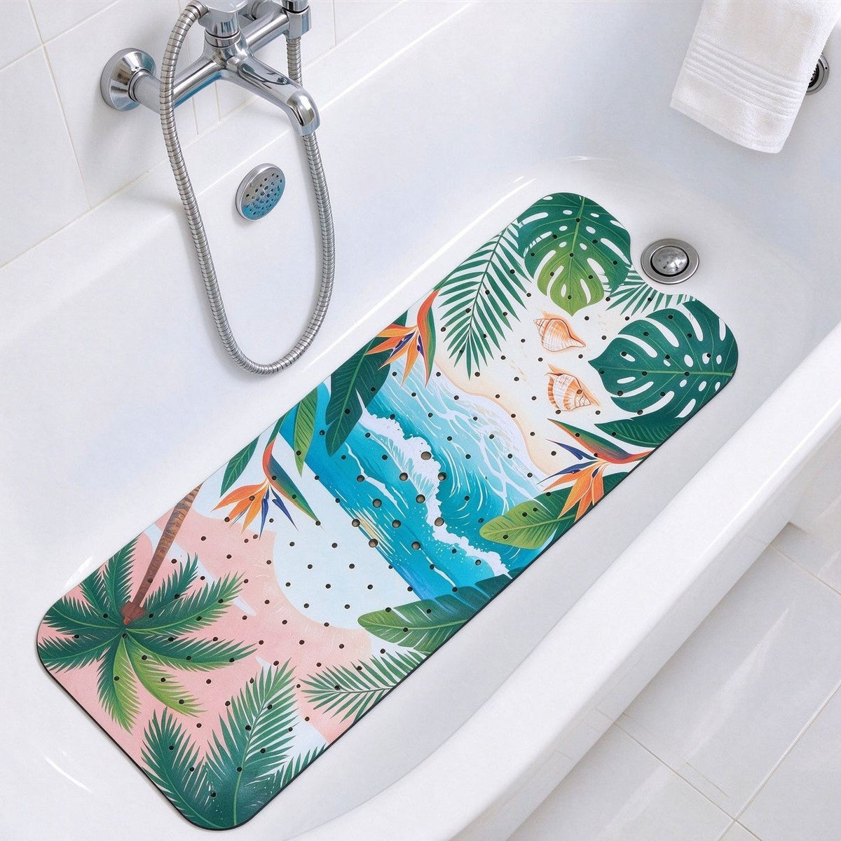 Nautical Themed Non-Slip Bath Mat Bowlift — product view 4