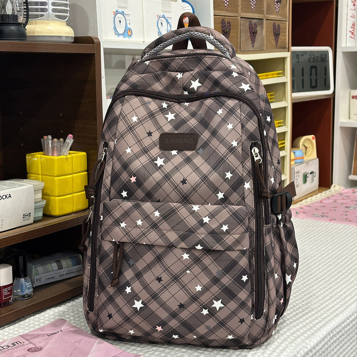 Plaid Patterned Backpack LoungeYard — product view 7