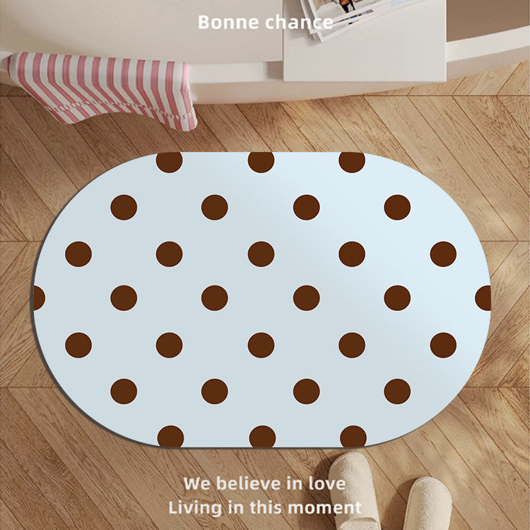Modern Oval Decorative Bath Mat — product view 1