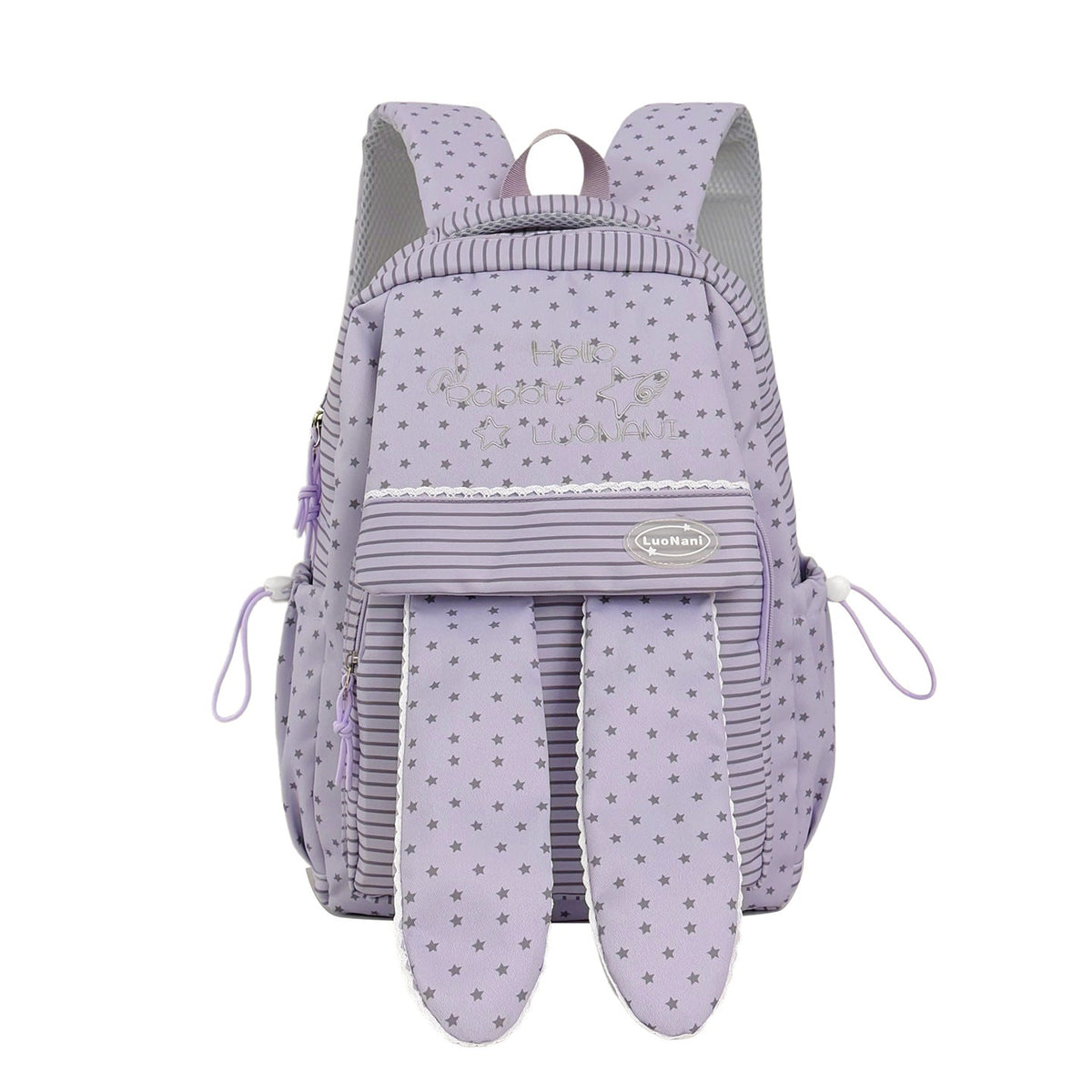 Cute Bunny Ear Patterned Backpack LoungeYard — product view 5