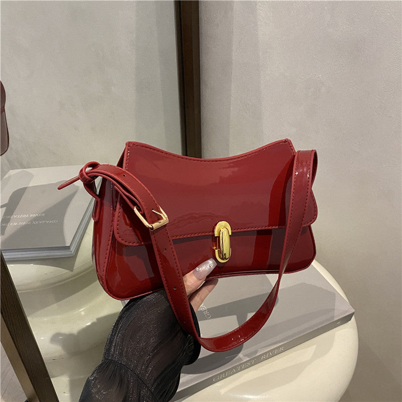 Elegant Structured Patent Leather Handbag — product view 4