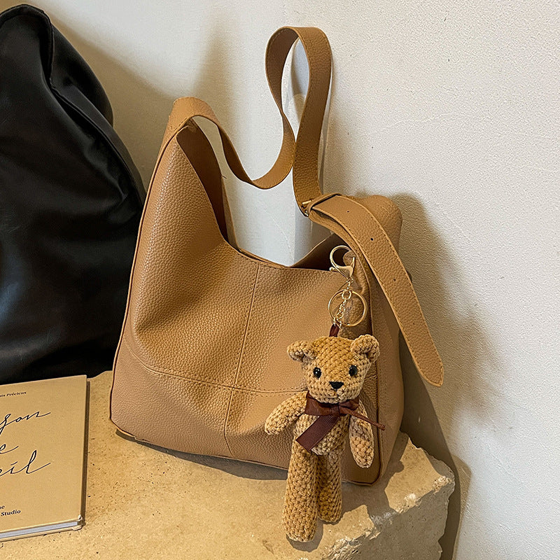 Leather Handbag with Teddy Charm — product view 6