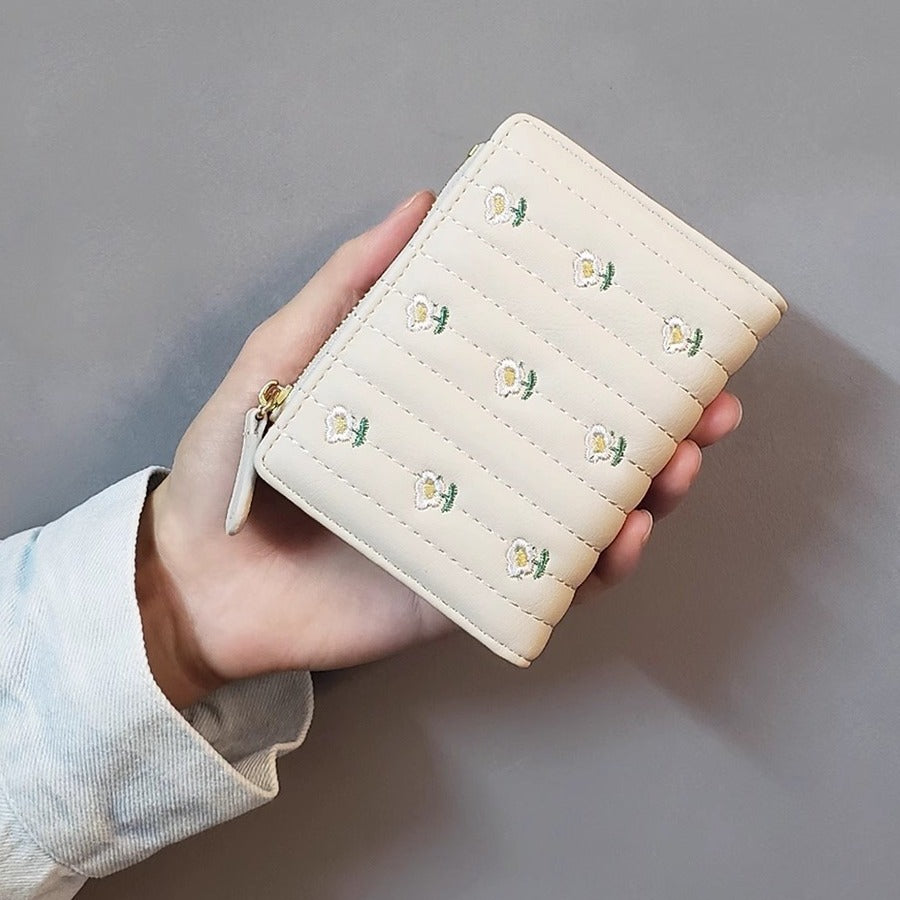 Floral Embroidered Zippered Wallet — product view 5