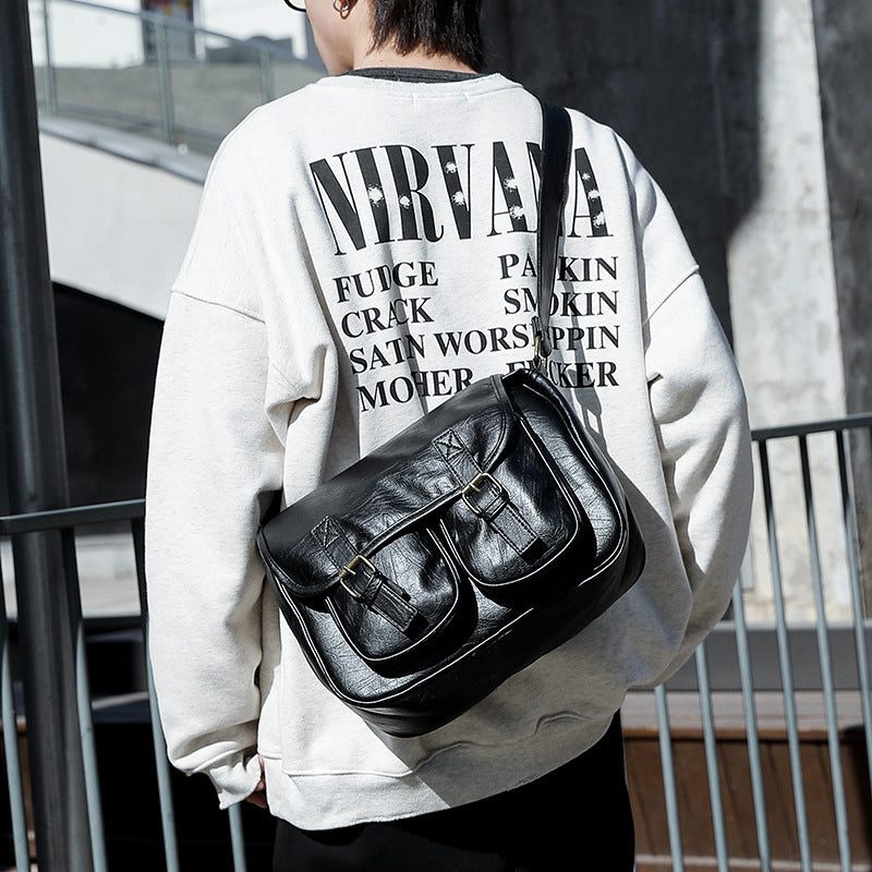 Stylish shoulder bag with practical outer pockets LoungeYard — product view 3