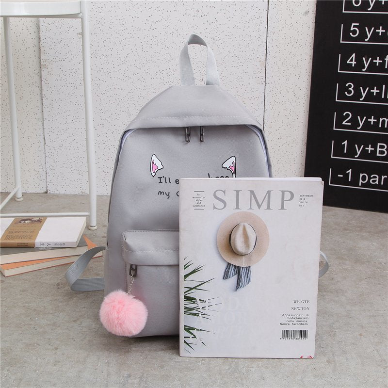 Cute Character Multi-Piece Backpack Set LoungeYard — product view 2