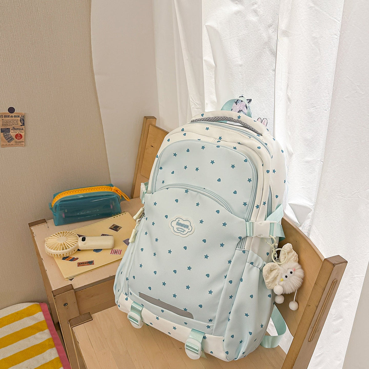 Star-Embellished Ergonomic Backpack LoungeYard — product view 6