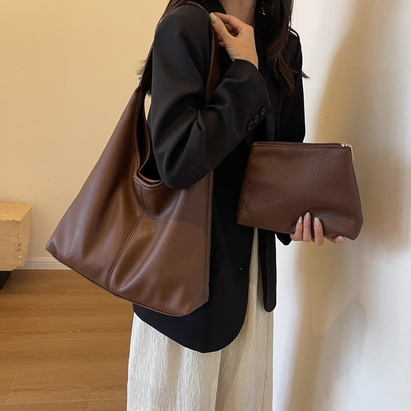 Textured Leather Hobo Bag LoungeYard — product view 7