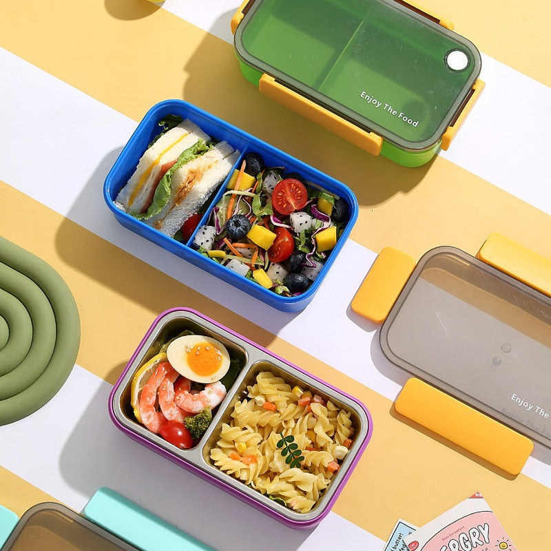 Multi-Section Eco-Friendly Lunch Box with Built-In Utensils — product view 2