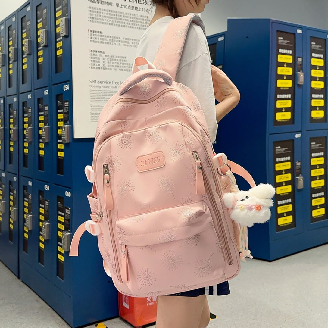 Floral-Printed Backpack with Adjustable Straps LoungeYard — product view 3