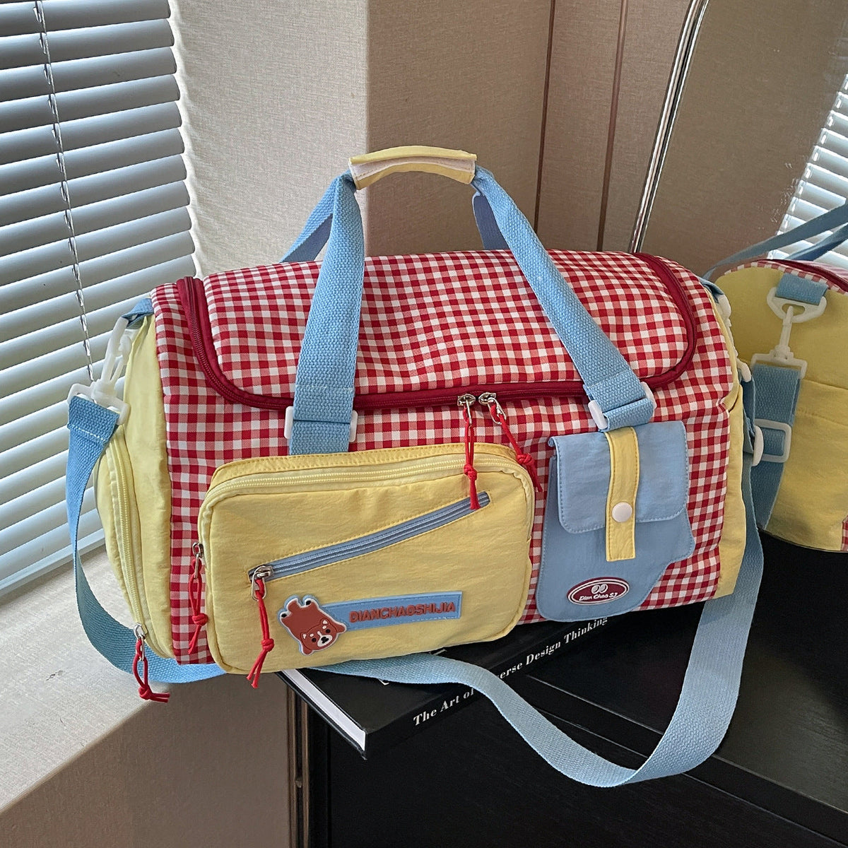 Stylish Gingham Duffle Bag — product view 7